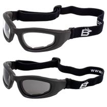 Óculos de motocicleta Birdz Eyewear Soar Safety acolchoados x2 pretos Óculos de motocicleta Birdz Eyewear Soar Safety acolchoados x2 pretos