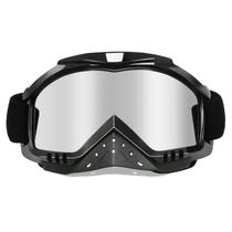 Óculos de motocicleta Dmexs Dirt Bike Anti UV à prova de vento prateados