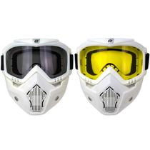Óculos de motocicleta e máscara removível Birdz Skylark White Óculos de motocicleta e máscara removível Birdz Skylark White