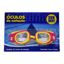 Óculos De Natação Ajustável Infantil Sun Way Colorido Verão ELP1054