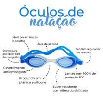 Óculos de Natação com Estojo Plástico e Tampão de Ouvidos - Azul/Azul Claro Sortidos - GiftUtil