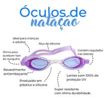 Óculos de Natação com Estojo Plástico e Tampão de Ouvidos - Rosa/Roxo Sortidos - GiftUtil