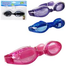 Oculos de natacao com protetor de ouvido e nariz dm splash colors na cartela