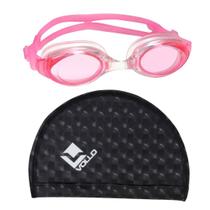 Óculos De Natação Essential Rosa+Touca Natação Poliuretano