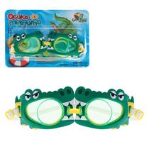 Óculos de Natação Infantil Alta Visibilidade com Vedação Crocodilo Verde
