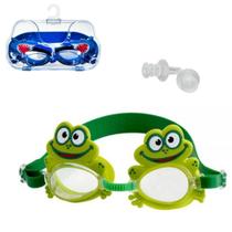 Óculos de Natação Infantil com Protetor de Ouvido Temáticos Nome: Sapo - DM Toys