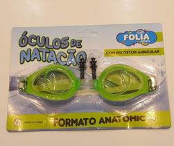Oculos De Natação Infantil Formato Anatomico Com Protetor Auricular Folia Imports