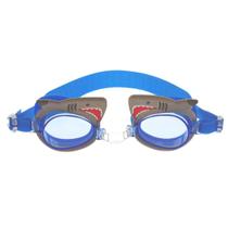 Óculos De Natação Infantil Proteção Uv E Protetor De Ouvido Tubarão Azul