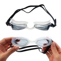 Óculos de Natação Preto Estojo Plástico com Tampão Ouvidos