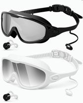 Óculos de natação Rantizon, pacote com 2, Wide View, antiembaçante, UV, para adultos