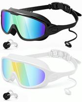 Óculos de natação Rantizon, pacote com 2, Wide View, antiembaçante, UV, para adultos Óculos de natação Rantizon, pacote com 2, Wide View, antiembaçante, UV, para adultos