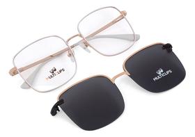 Óculos de óculos feminino Clip On Multiclips Metal Oval Cwd