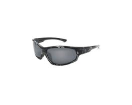 Óculos de pesca polarizado pro-tsuri sk2 - armação preta c/ textura prata - lente fume / com case preto