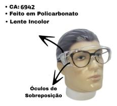 Óculos De Proteção Antiembaçante Segurança Com Sobreposição