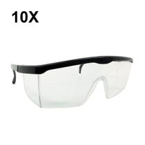 Oculos de Proteção e Seguranca Incolor RJ Poliferr 10 Peças