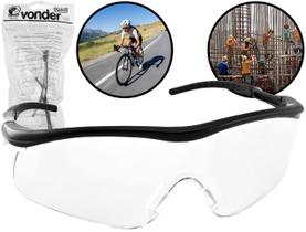 Óculos De Proteção Haste Flexível Segurança Epi Trabalho Ciclismo Lente Incolor Antirrisco Vonder