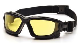 Óculos de proteção Pyramex I-Force Sporty de painel duplo antiembaçante preto/âmbar Óculos de proteção Pyramex I-Force Sporty de painel duplo antiembaçante preto/âmbar