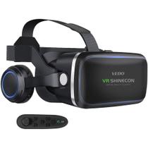 Óculos de realidade virtual com fone de ouvido VR compatível com Android e Iphone com controle