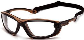 Óculos de Segurança Carhartt Toccoa, armação preta/bronzeada, lente antiembaçante H2MAX transparente