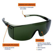 Óculos de Segurança Delta Plus Sky Verde Original Resistente a Riscos e Impacto de Partículas