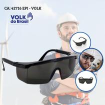 Oculos de Segurança Modelo Vvision 100 Antirrisco Cinza (Fumê) CA: 42716 EPI - VOLK