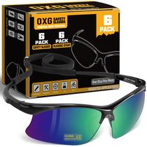 Óculos de segurança OXG, pacote com 6, coloridos, resistentes a impactos, UV400 Óculos de segurança OXG, pacote com 6, coloridos, resistentes a impactos, UV400