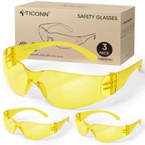 Óculos de segurança TICONN 3 Clear para homens ANSI Z87.1 (pacote com 3) Óculos de segurança TICONN 3 Clear para homens ANSI Z87.1 (pacote com 3)