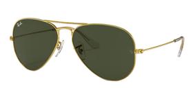 Oculos de Sol 3025 Aviador Armação Dourado Lentes Verdes - Miami Sun - Óculos De Sol