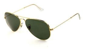 Óculos De Sol 3025 Aviador Imp Dourado Lentes Antiriscos Preto Cristal Uv400 - VISAOTICA Óculos De Sol 3025 Aviador Imp Dourado Lentes Antiriscos Preto Cristal Uv400 - VISAOTICA