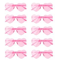 Óculos de Sol AEAHALY com Aro Sem Rimas - Formato de Coração Rosa - para Mulheres e Crianças (10 Unidades)