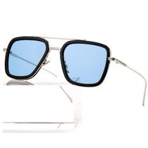 Óculos de sol AIEYEZO Tony Stark Vintage Square Metal Frame Óculos de sol AIEYEZO Tony Stark Vintage Square Metal Frame