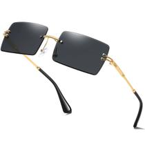 Óculos de Sol Aisswzber Fashion - Retangular Sem Aro com Proteção UV400