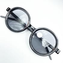 Óculos de sol armação redonda grossa detalhe pontinhos metal clássico CÓD:4922-142