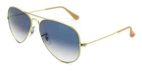 Óculos De Sol Aviador 3025 Lentes Antiriscos Azul Cristal Solares Degrade Cristal Uv400 - VISAOTICA