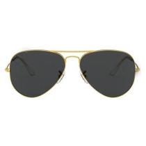 Óculos De Sol Aviador 3025 Piloto Dourado Lentes Cristal Preto Proteção AntireflexoUv400 - VISAOTICA