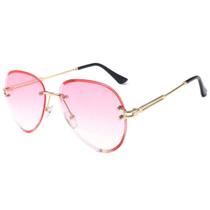 Óculos De Sol Aviador Feminino Degradê Com Caixa E Flanela