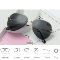 Óculos De Sol Aviador Feminino Degradê Com Caixa E Flanela