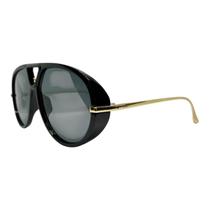 Óculos de Sol Aviador Grande Acetato Tendência Haste Metal Toscana Cores:preto Óculos de Sol Aviador Grande Acetato Tendência Haste Metal Toscana Cores:preto