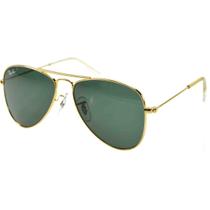 Óculos de Sol Aviator Metal Classic Standard Dourado Lentes Verdes - 3025