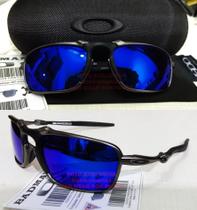 Oculos de Sol Badman Grafite Black Lente Blue Magic com proteção Uv Uva 400 com Kit completo Estojo Oculos de Sol Badman Grafite Black Lente Blue Magic com proteção Uv Uva 400 com Kit completo Estojo