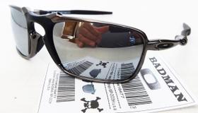 Oculos de Sol Badman Grafite Black Lente Prata Liquid metal com proteção Uv Uva 400 com Kit completo Estojo Oculos de Sol Badman Grafite Black Lente Prata Liquid metal com proteção Uv Uva 400 com Kit completo Estojo