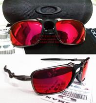 Oculos de Sol Badman Grafite Black Lente Red Fire com proteção Uv Uva 400 com Kit completo Estojo Oculos de Sol Badman Grafite Black Lente Red Fire com proteção Uv Uva 400 com Kit completo Estojo