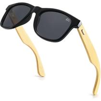 Óculos de Sol Bambu Polarizado Proteção UV400 Preto