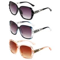 Óculos de sol bifocais Lutonglenss Oversized para mulheres +2,5 unidades