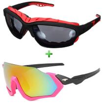 Óculos De Sol Bike Ciclismo Feminino Proteção Uv Kit 2 Peças - ESPORTIVO