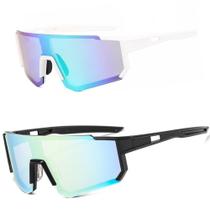 Óculos De Sol Bike Esportivo Corrida Proteção Uv Kit 2 Peças Óculos De Sol Bike Esportivo Corrida Proteção Uv Kit 2 Peças