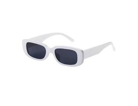 Óculos de sol branco retangular retrô escuro unisex casual