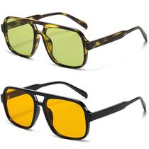 Óculos de Sol Breaksun Retro Aviator Quadrado Verde - Unissex