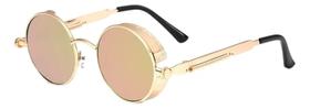Óculos De Sol Bulier Modas Sol Steampunk Armação Dourado Len