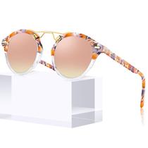 Óculos de sol CARFIA Small Pink Mirrored Acetate para mulheres Óculos de sol CARFIA Small Pink Mirrored Acetate para mulheres